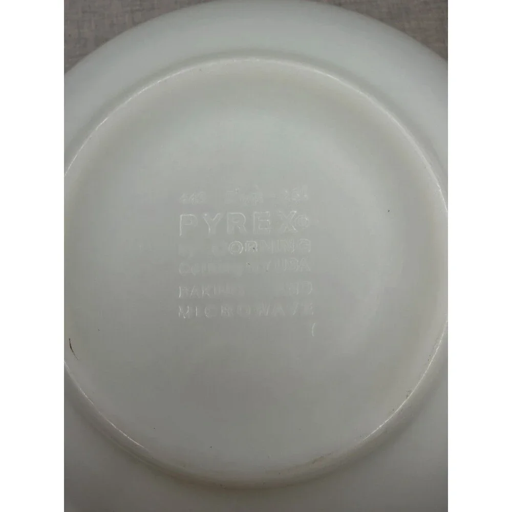 PYREX Butterfly Gold 443 441 White Gold Glass Mixing Bowl Set 2.5 1.5Qt Nesting